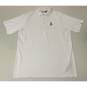 KJUS Comfort Fit‎ Cabot Links Golf Polo Shirt Mens XL White UPF 50+ Leaf Design